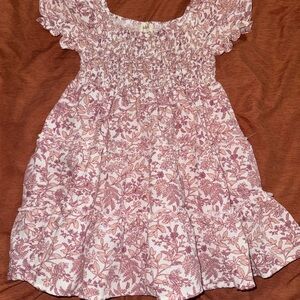 Floral Pink Kids Casual Dress
